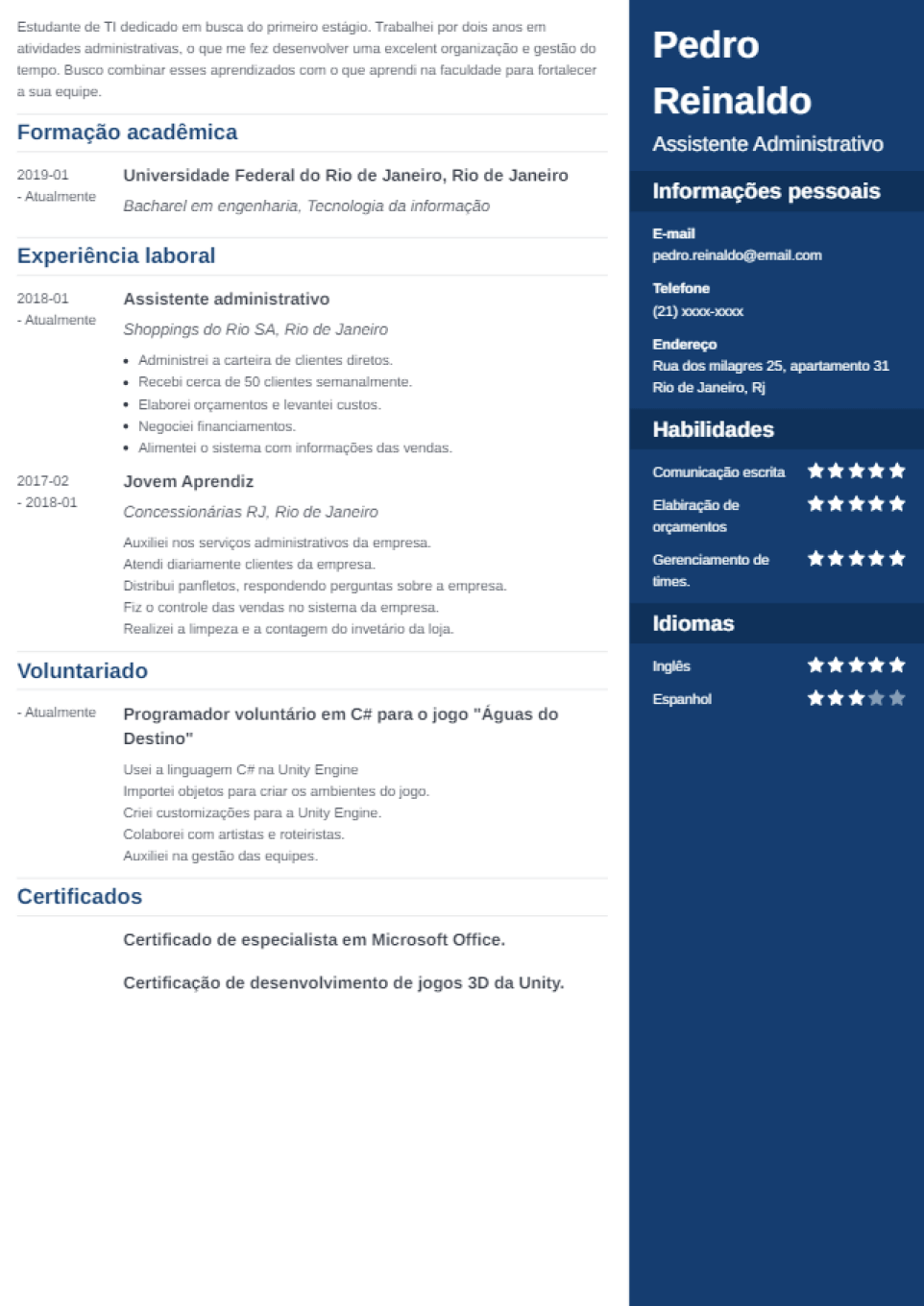 Enfold resume template