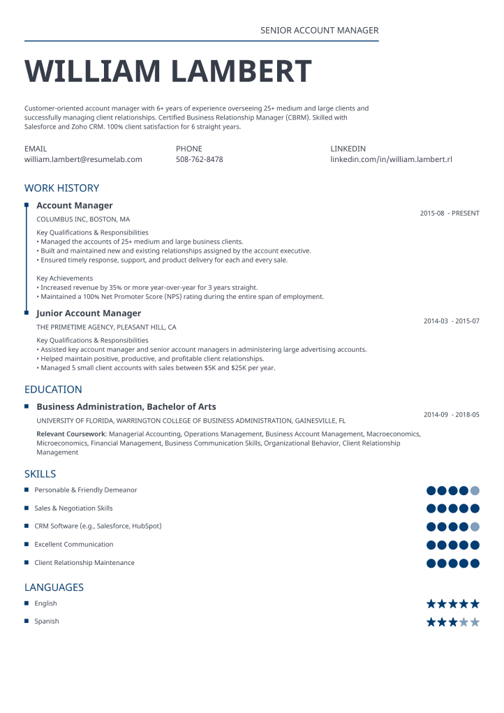 cv template classic