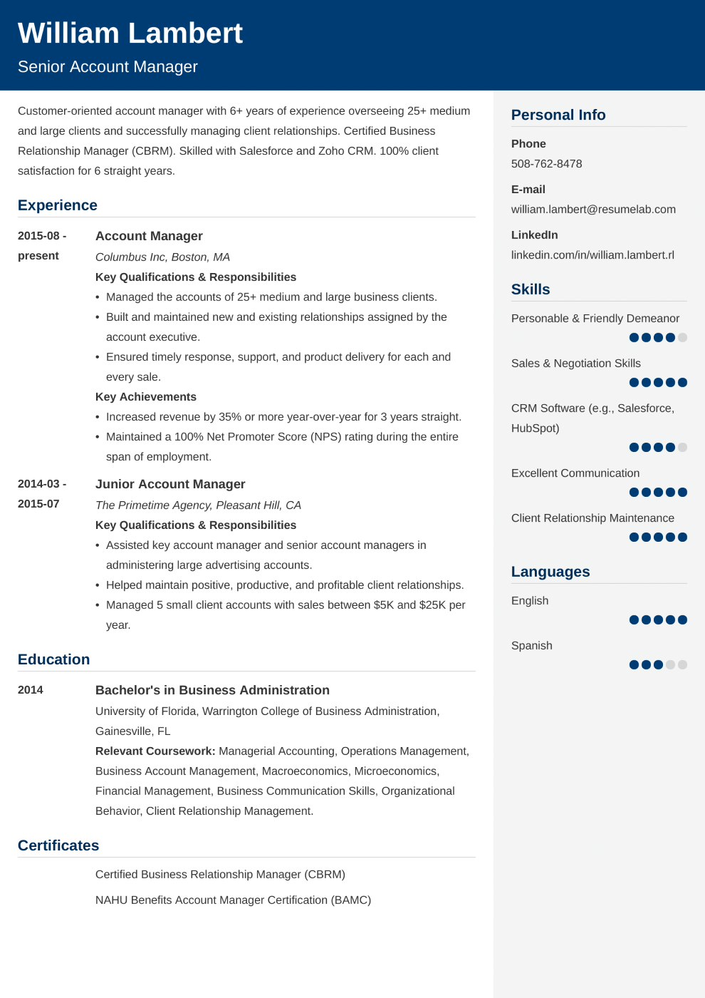 50 Free Cv Examples A Sample Curriculum Vitae For Every Job