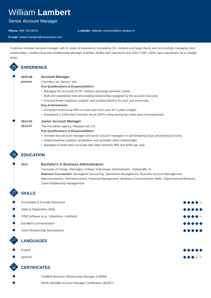 Diamond resume template