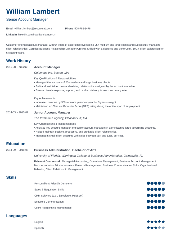 cv template minimo