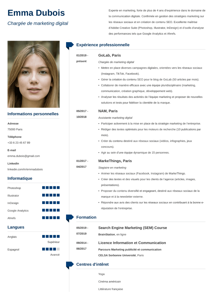 Modèle de CV Muse