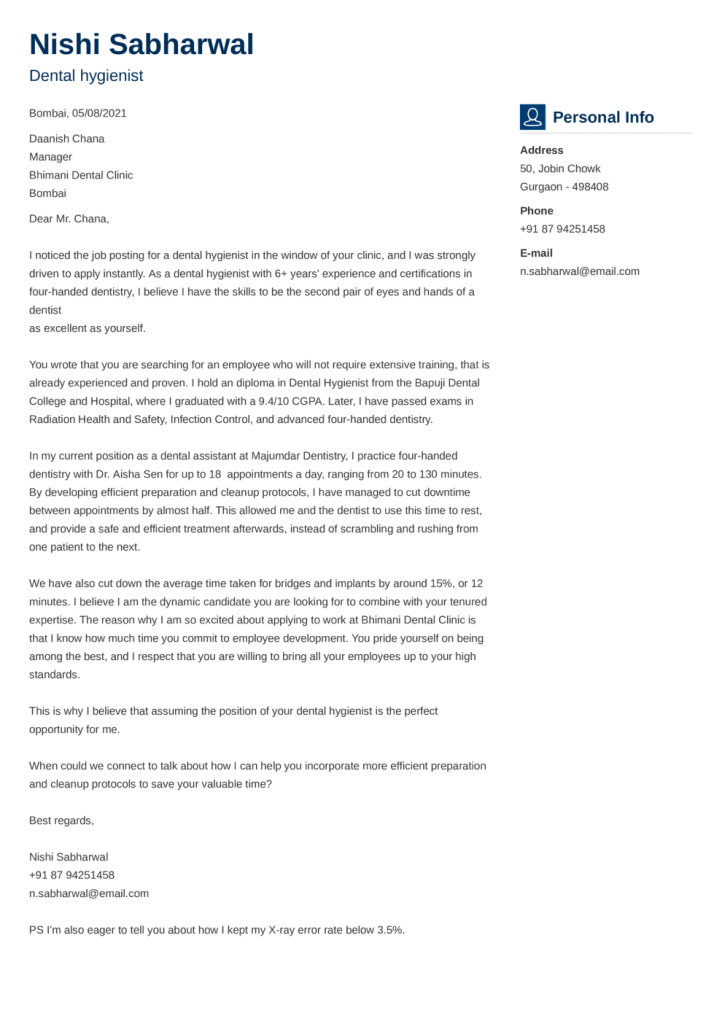 Vibes Indian Cover Letter Template