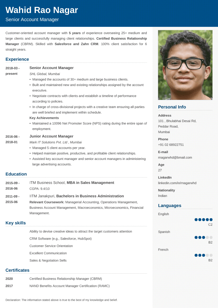 online cv maker with photo