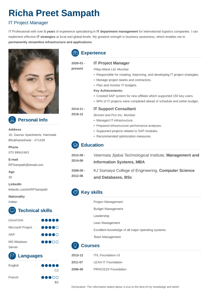 Resume Template Crisp