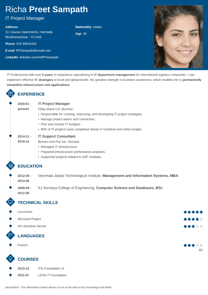 Resume Template Diamond