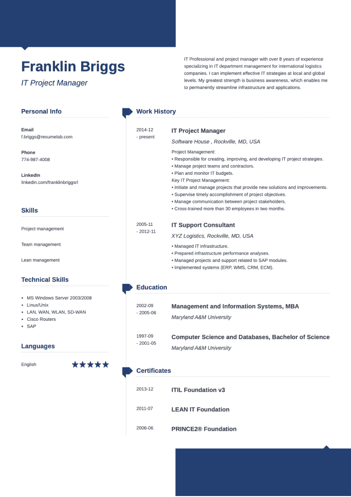 resume template modern