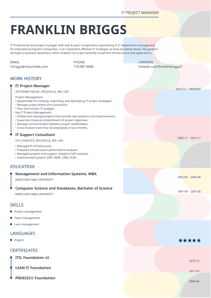 resume template spectra