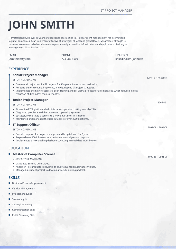 cv template ceramica