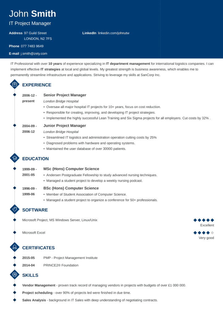 cv template diamond