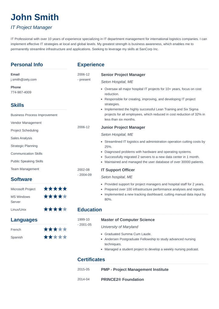 cv template simple