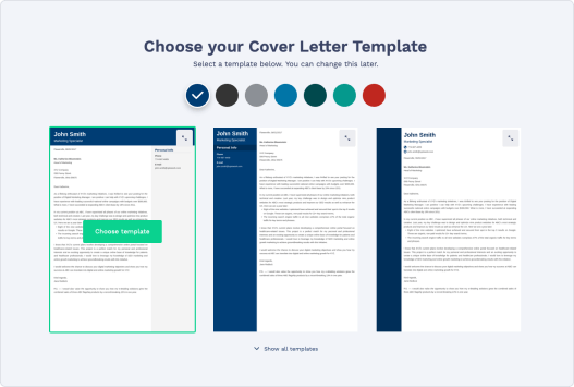 Cover letter builder templates