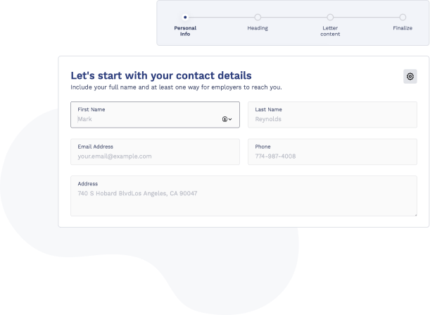 Build your cover letter fast