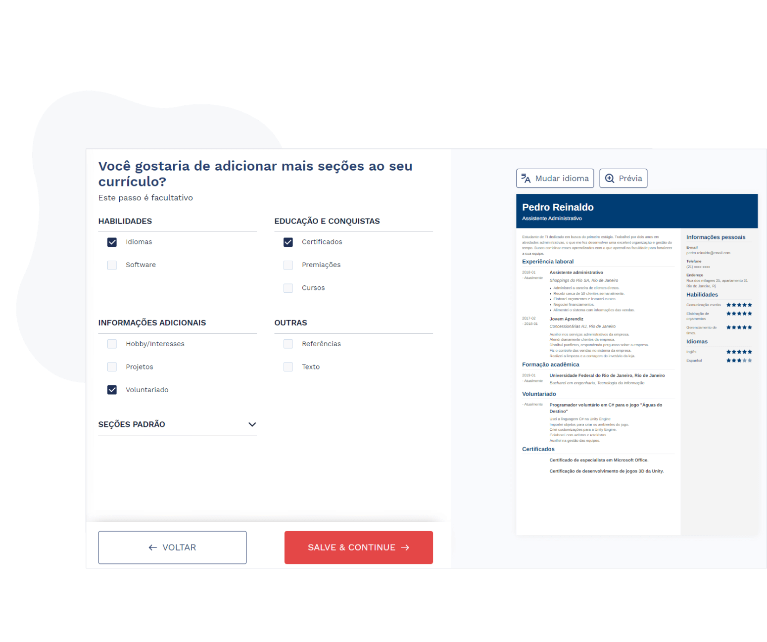 Gerador de currículo online - crie um currículo profissional