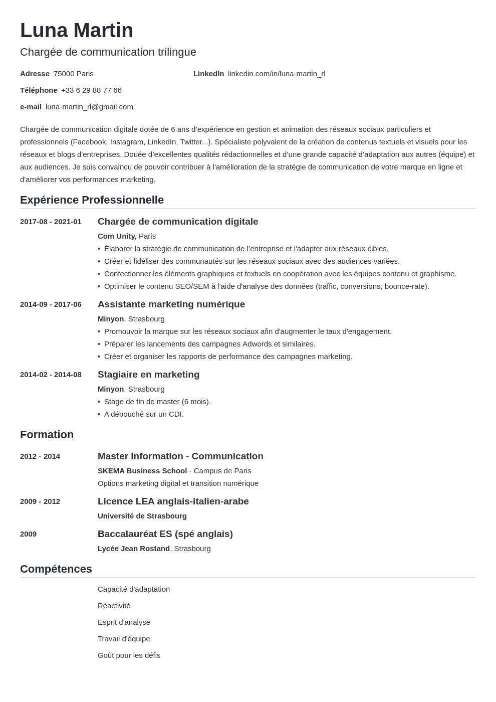 Faire un CV en ligne avec le logiciel CV maker de ResumeLab