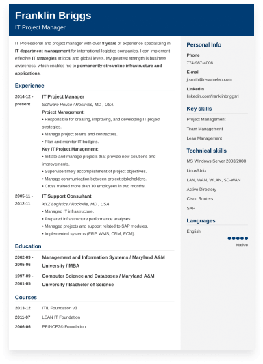 Sample Resume made with our Resume Builder