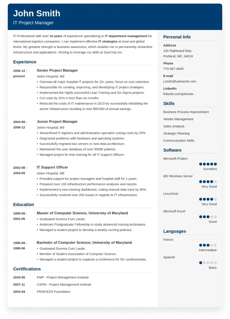 Resume Template Example