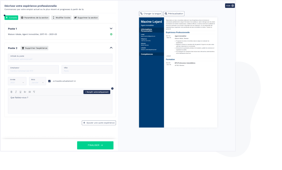 Faire Un CV En Ligne Avec Le Logiciel CV Maker De ResumeLab