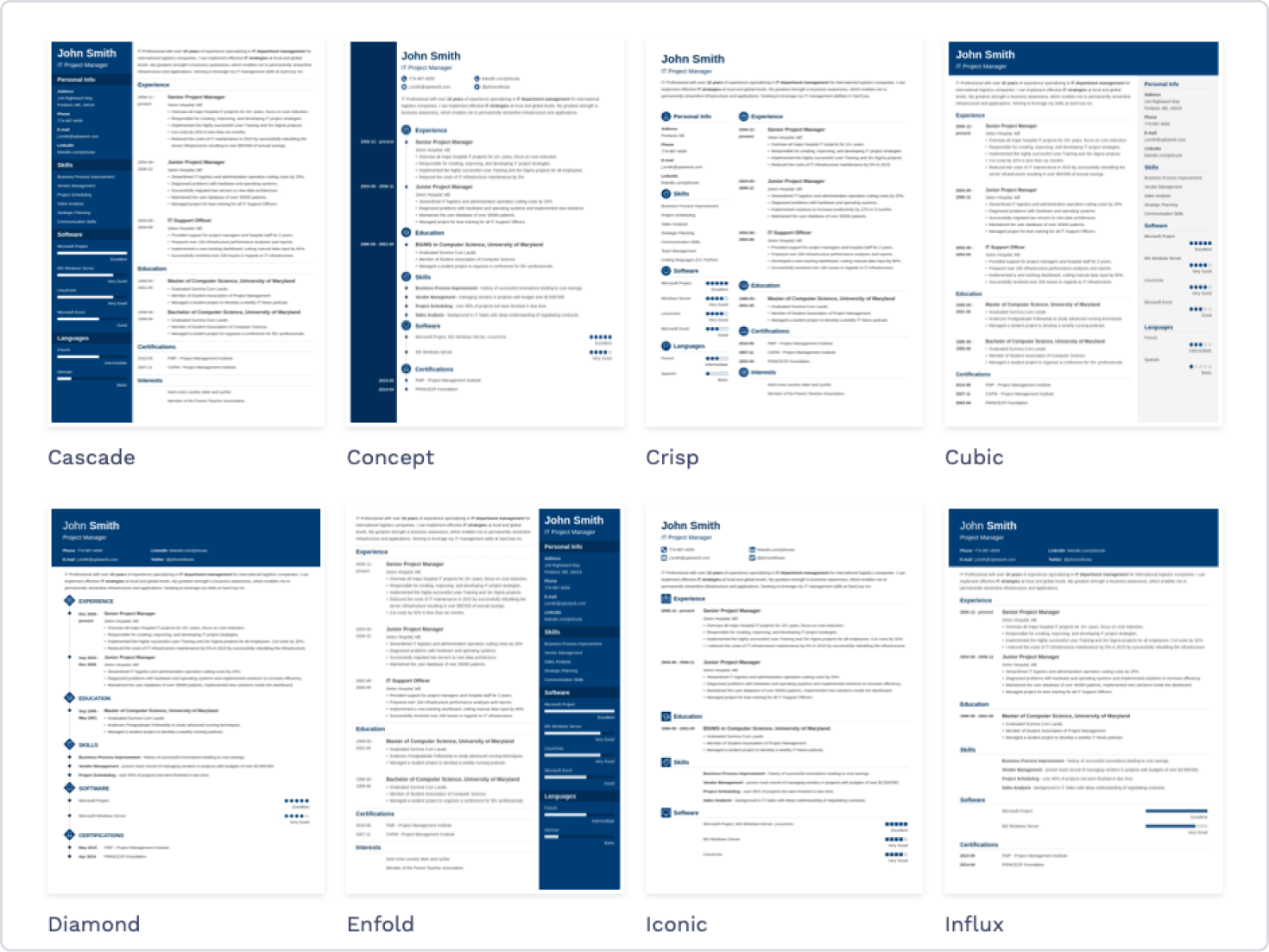 Resume generator templates