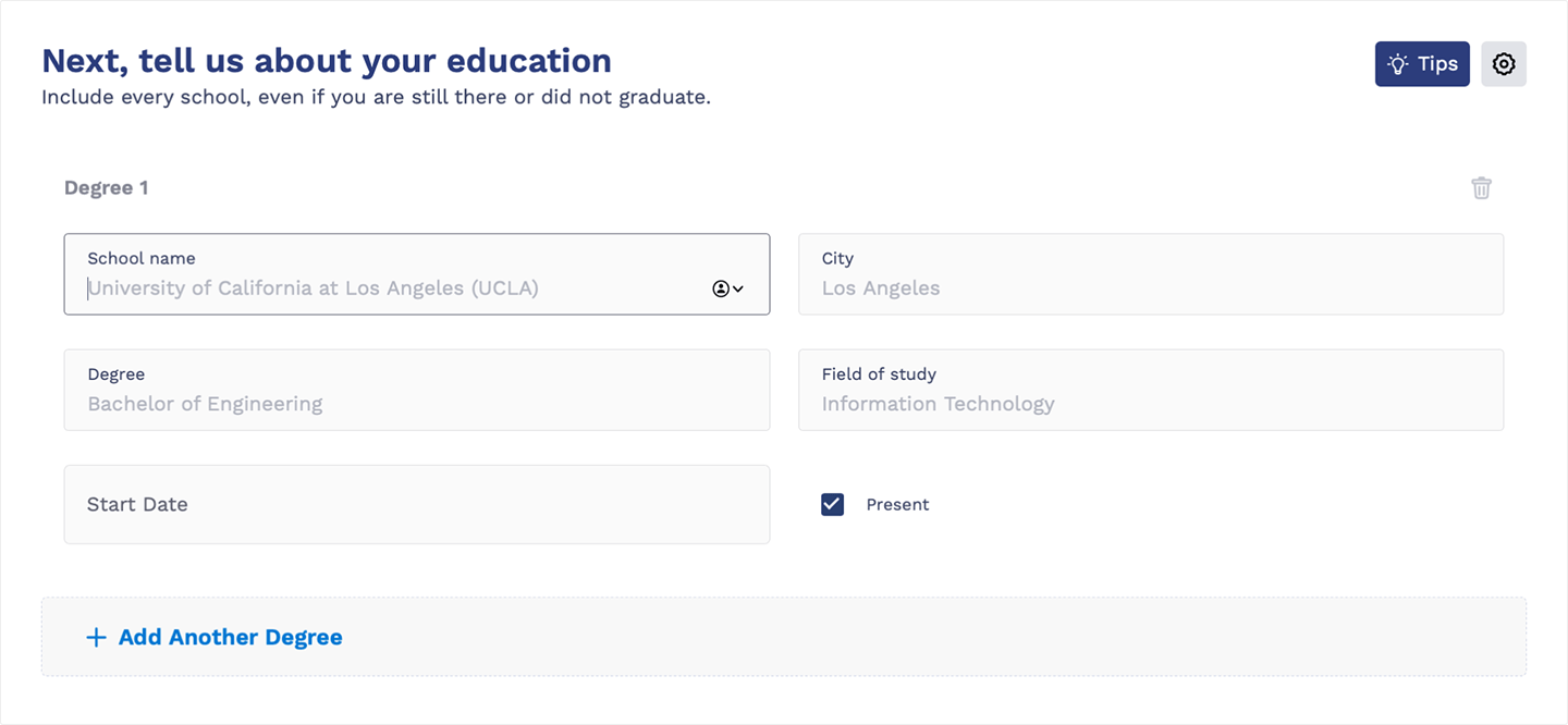 CV Template Education Section