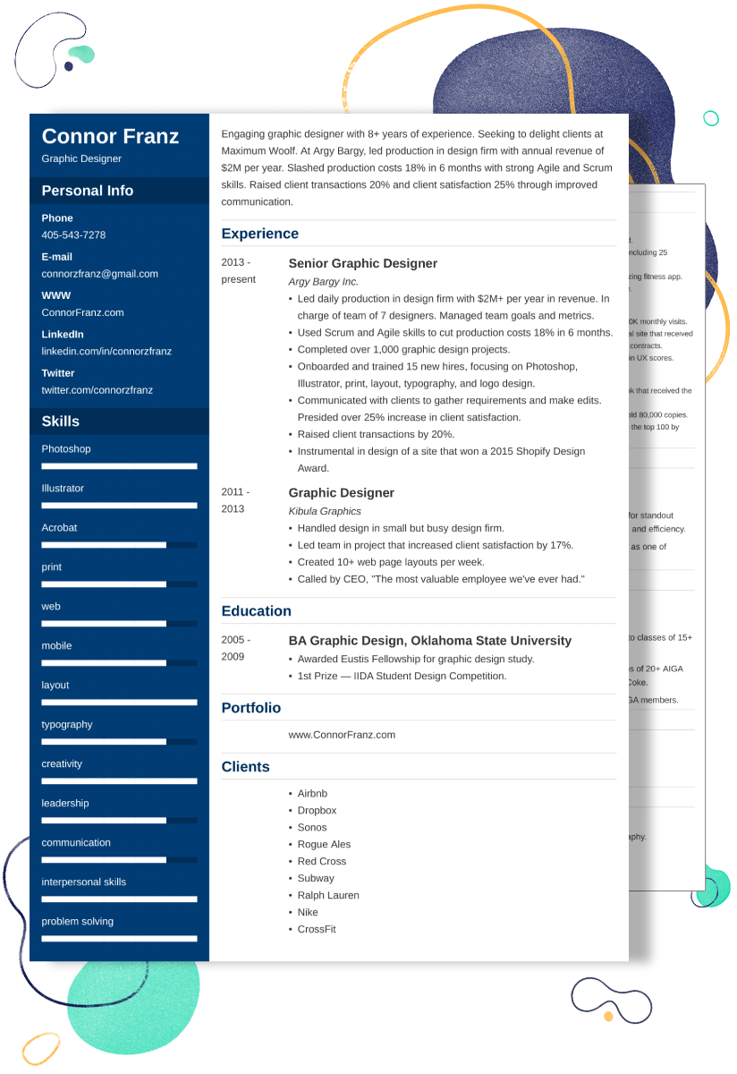 how should a two page resume look