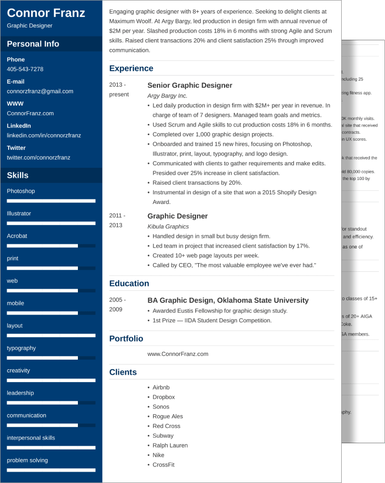 Two Page Resume Examples and 25  Writing Tips