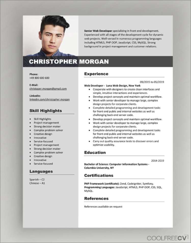 resume template word free download 2019
