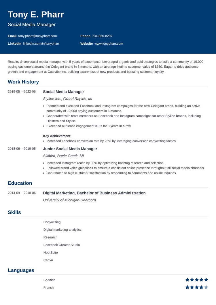 Simple Resume Template Influx