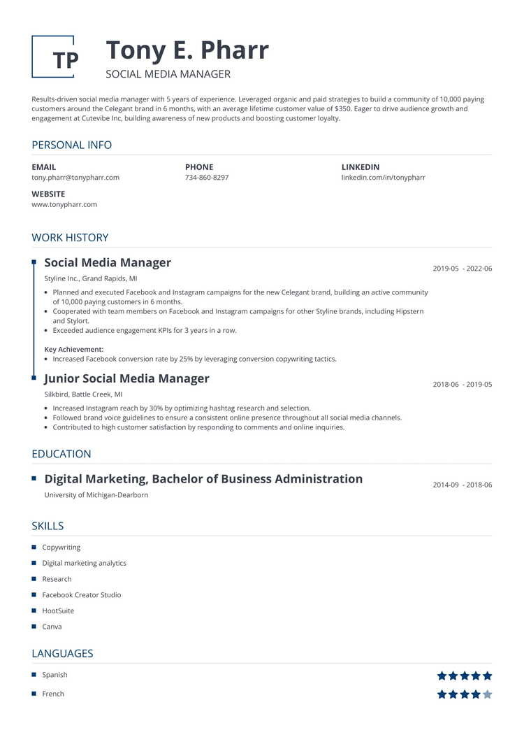 Simple Resume Template Squares