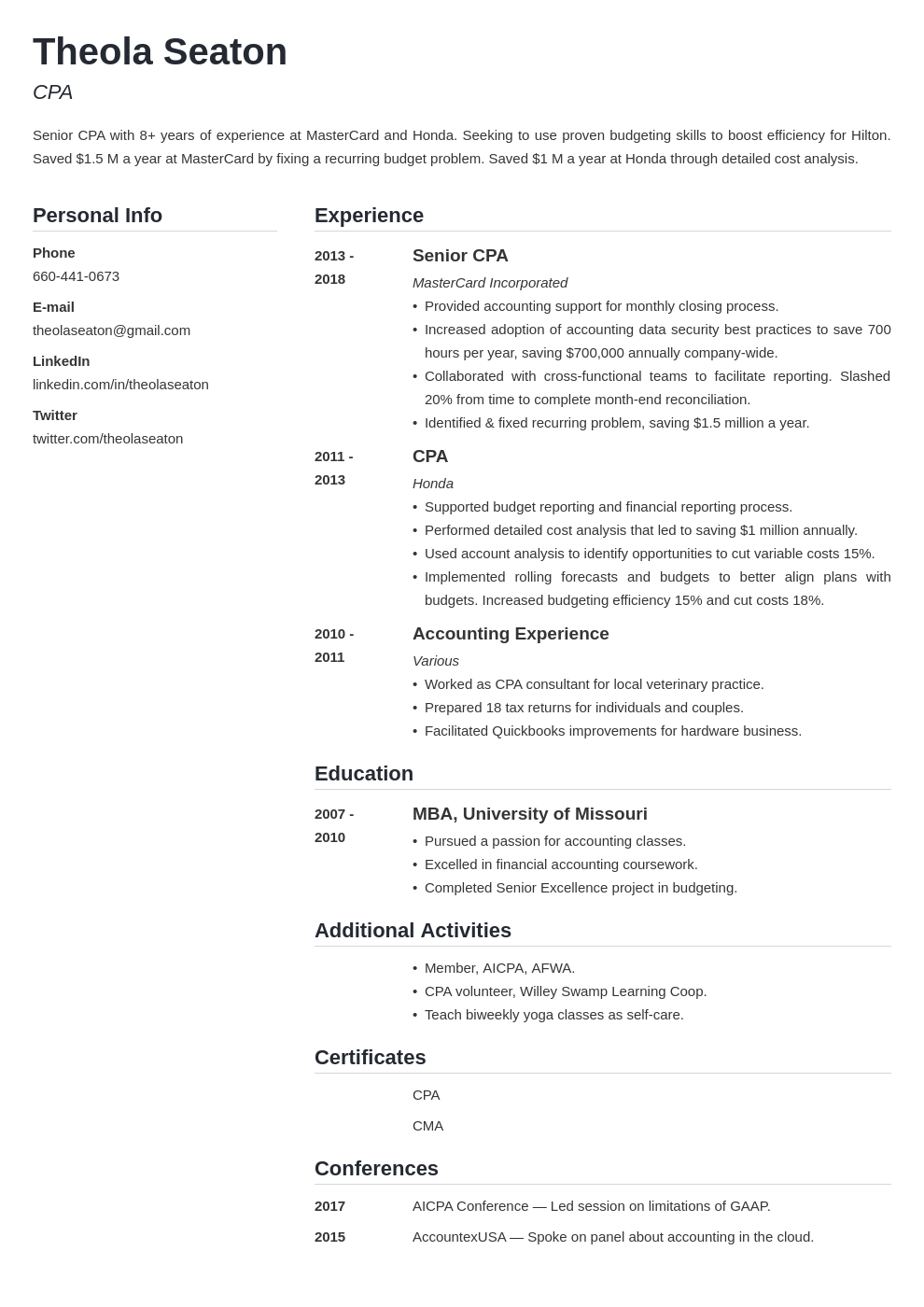 accounting template simple