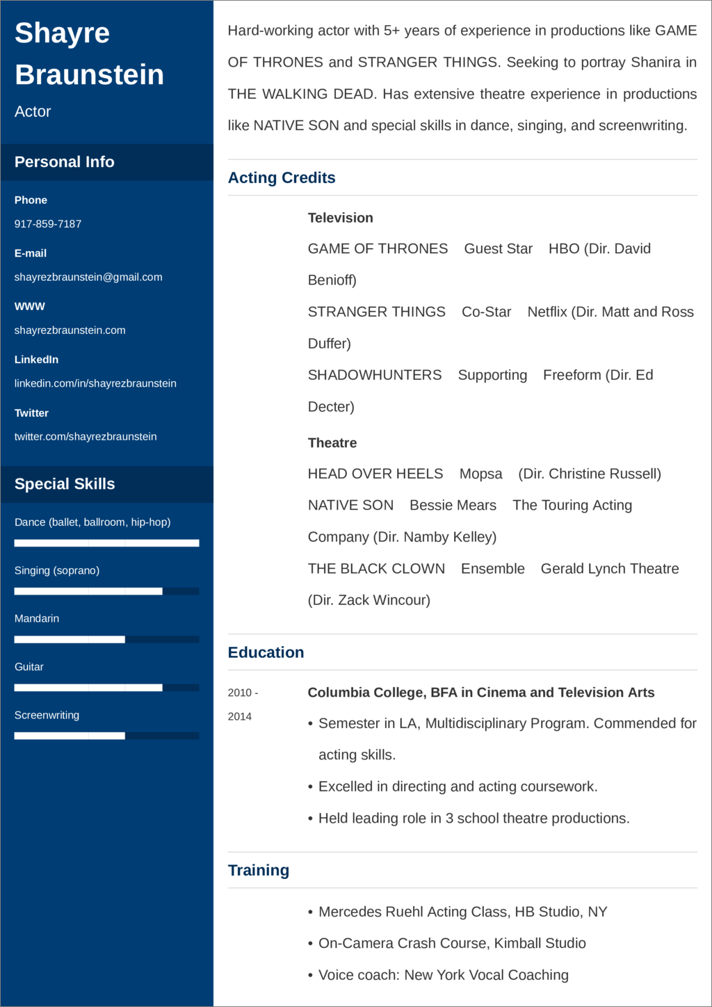 Acting Resume Template and Guide—24+ Examples and Writing Tips Pertaining To Theatrical Resume Template Word