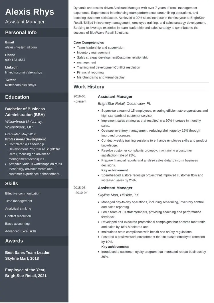 resume format example