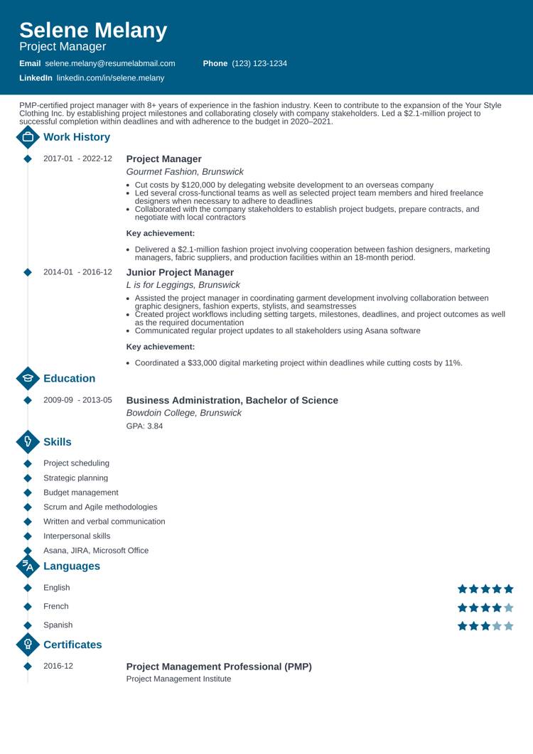 ATS Resume Template - Diamond
