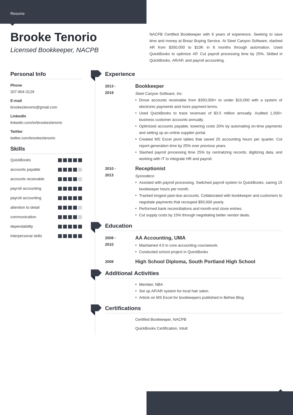 bookkeeper template modern