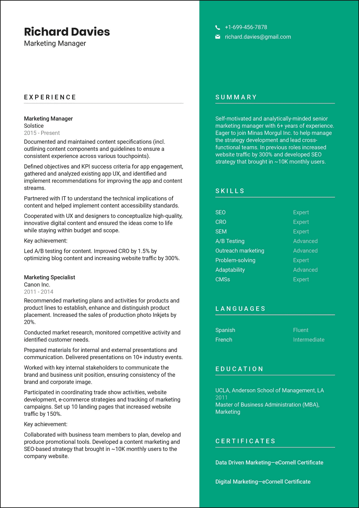 free cv maker online with photo