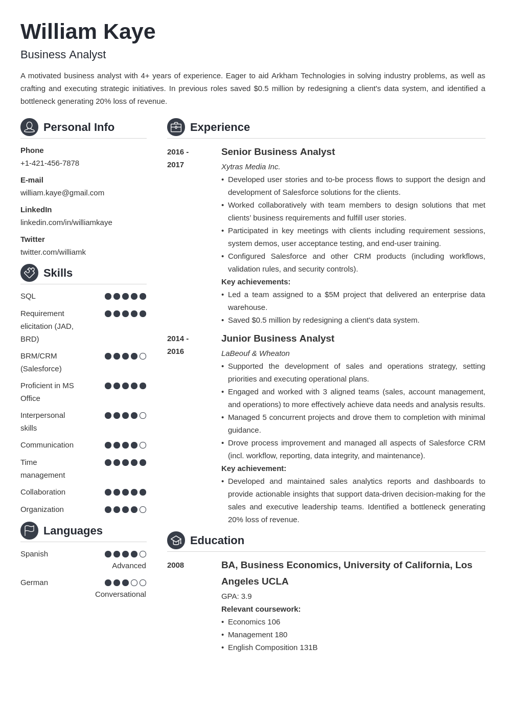 business analyst template crisp