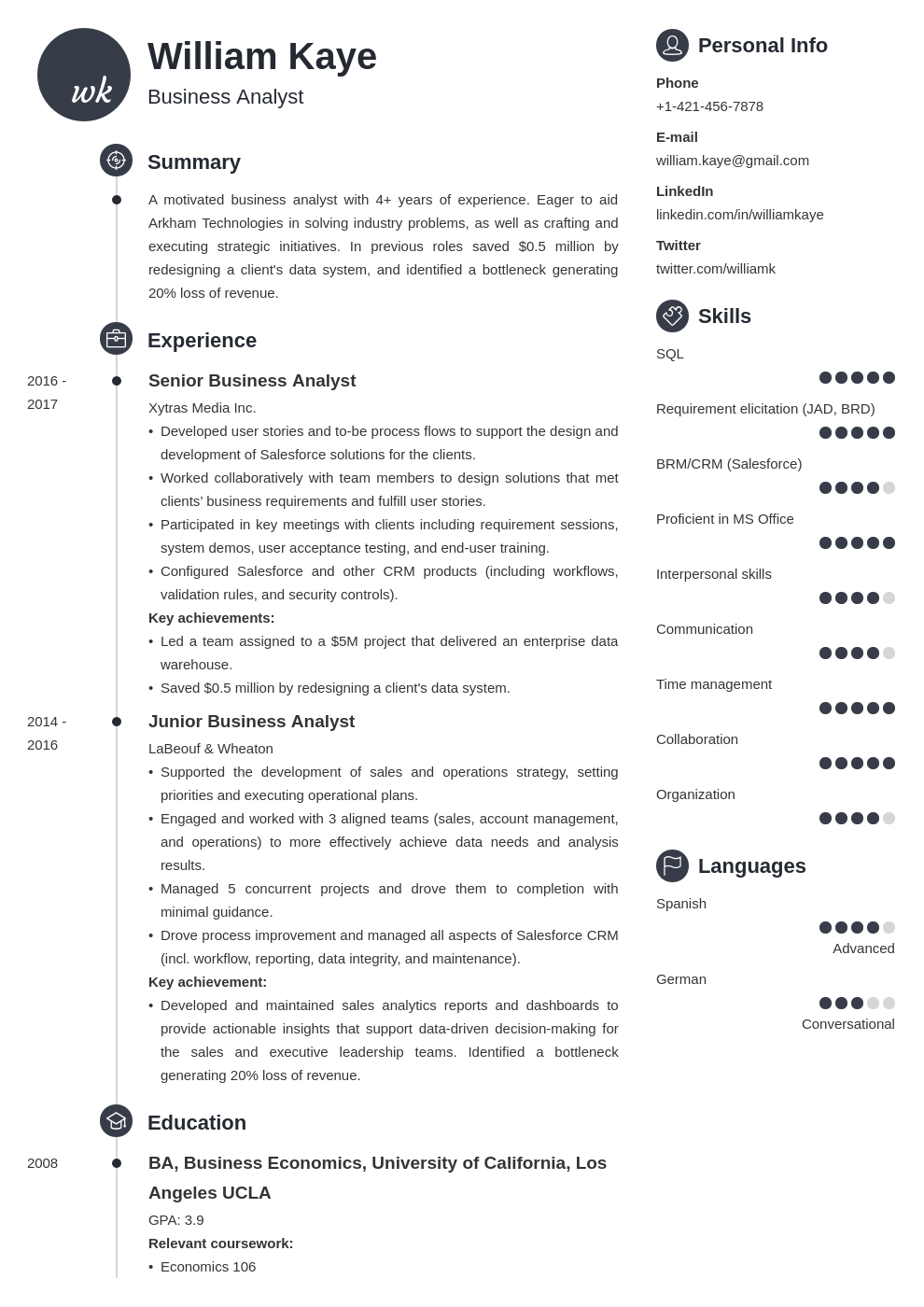 business analyst template primo