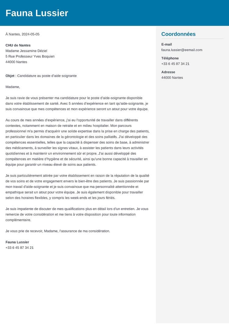 exemple de lettre de motivation cdi