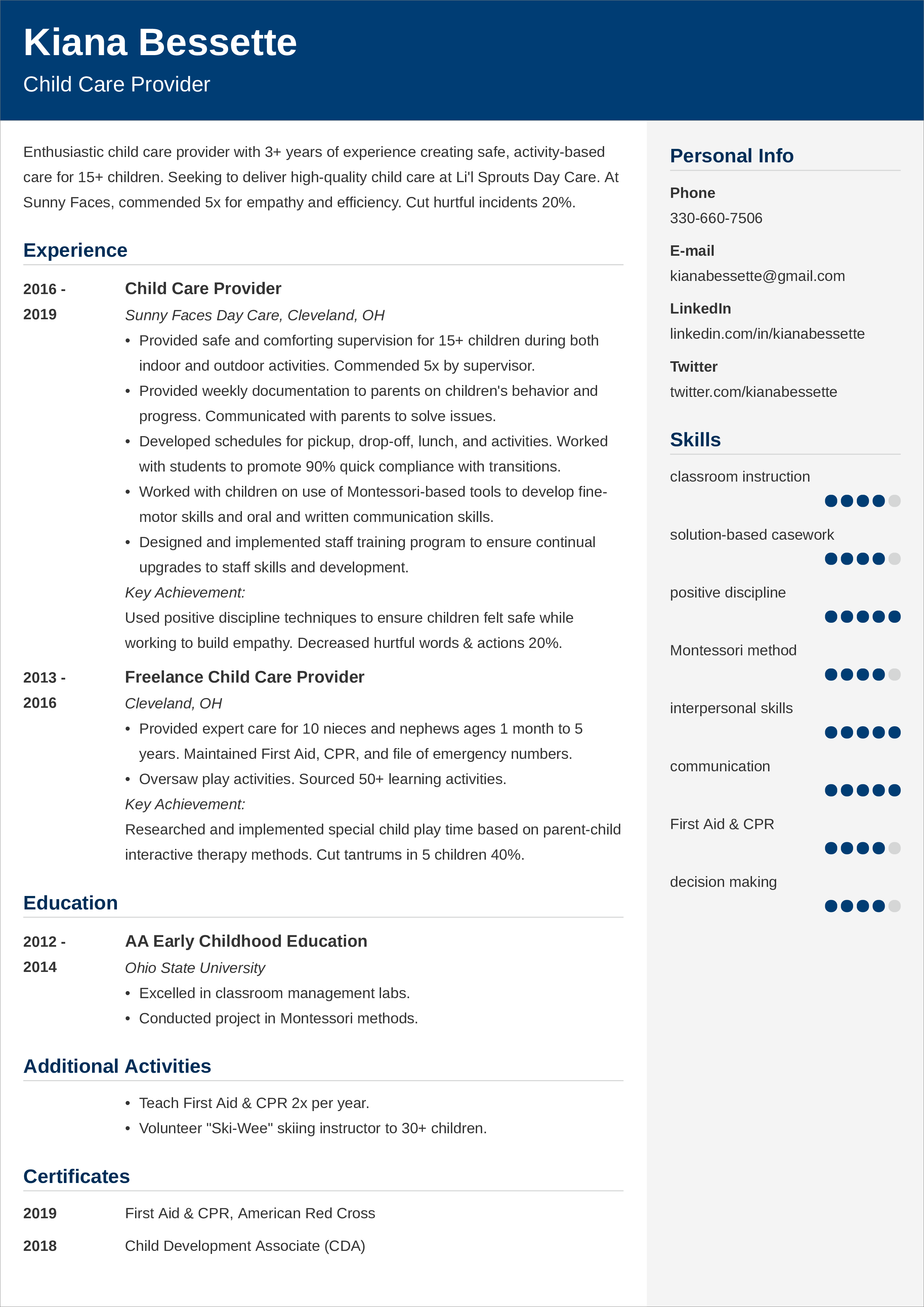 Childcare CV Examples Tips Guide For 2025
