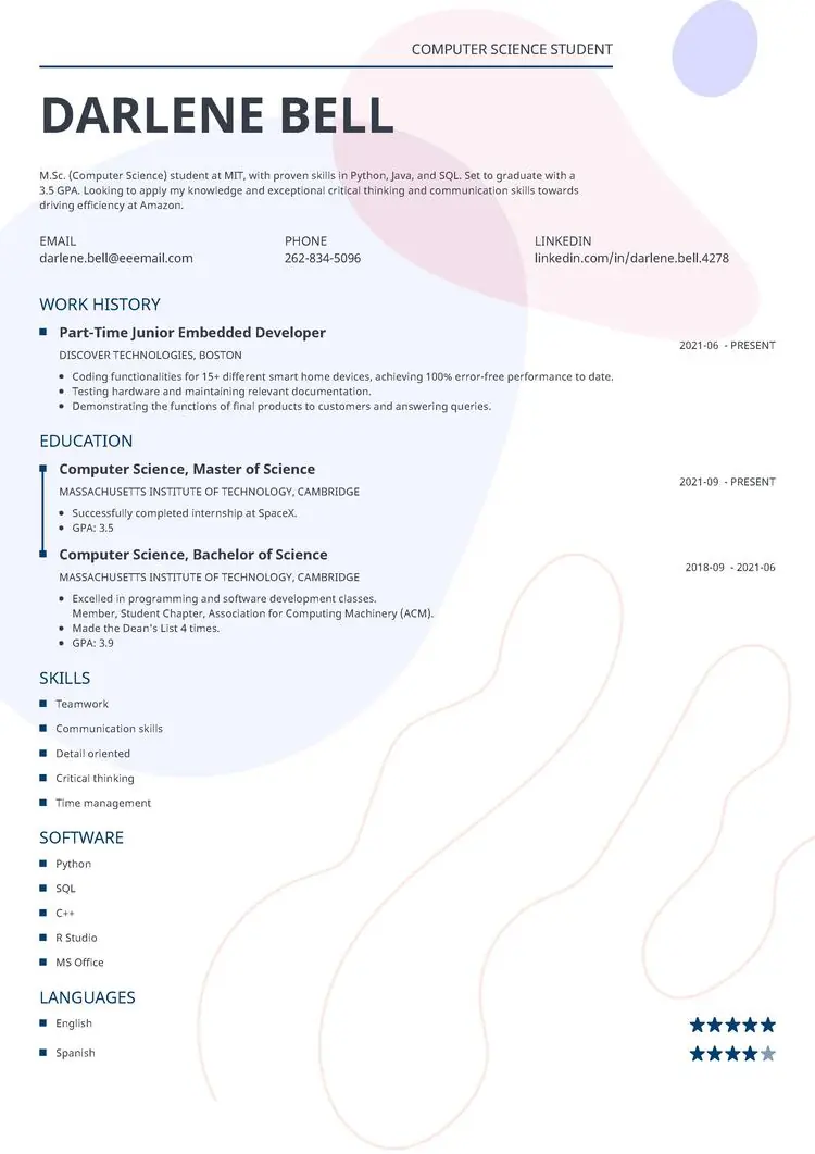 Reverse Chronological Resume Template