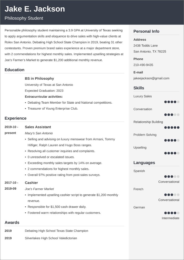 College Freshman Resume—Template and 24+ Writing Tips Throughout College Student Resume Template Microsoft Word