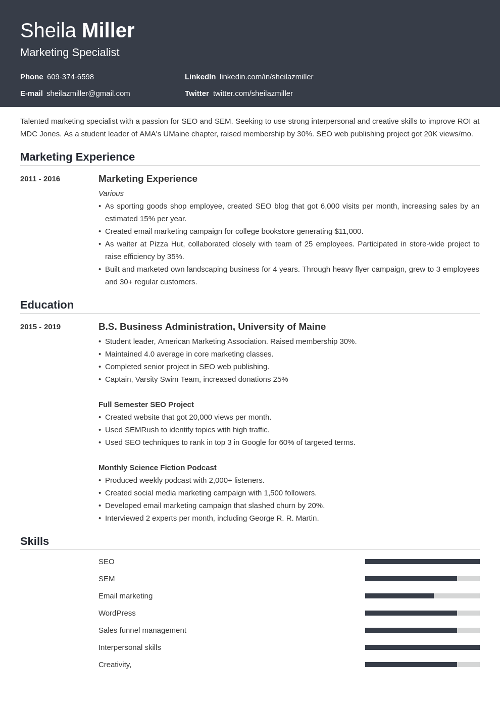 Current College Student Resume Examples