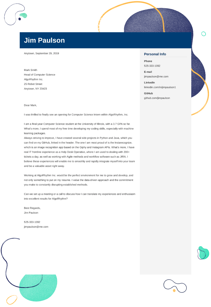 computer science cover letter