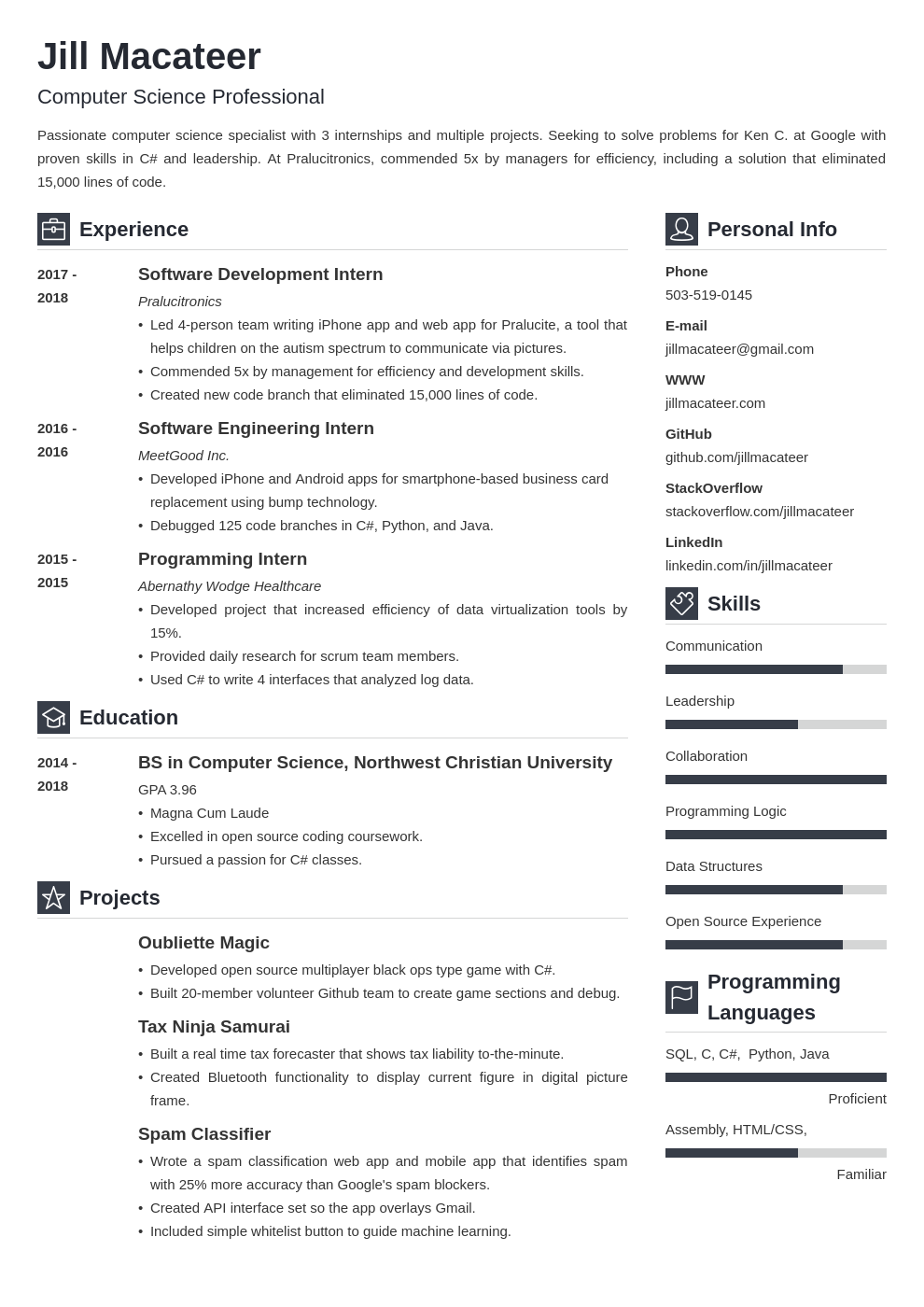Fresh Computer Science Cv Top 10 Fresher Resume Format In Ms Word