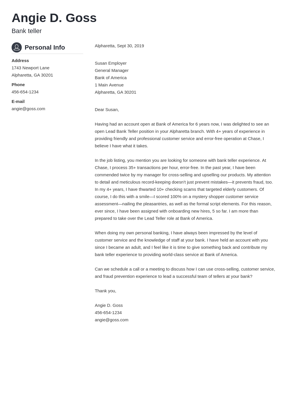 Bank Teller Cover Letter Examples Ready To Use Templates