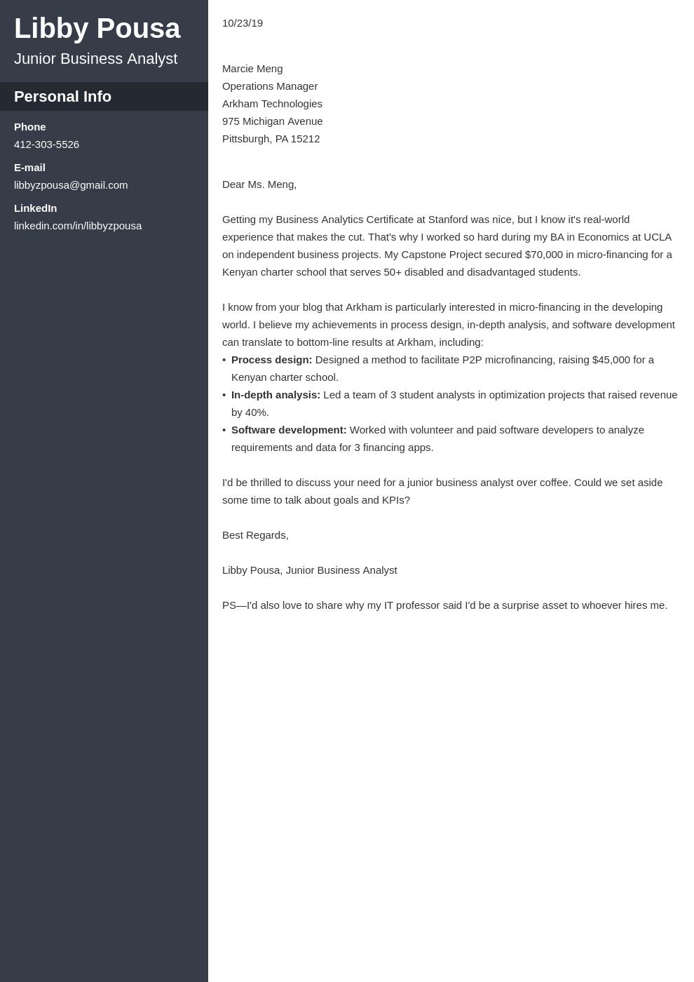 Business Analyst Cover Letter Examples Ready To Use Templates