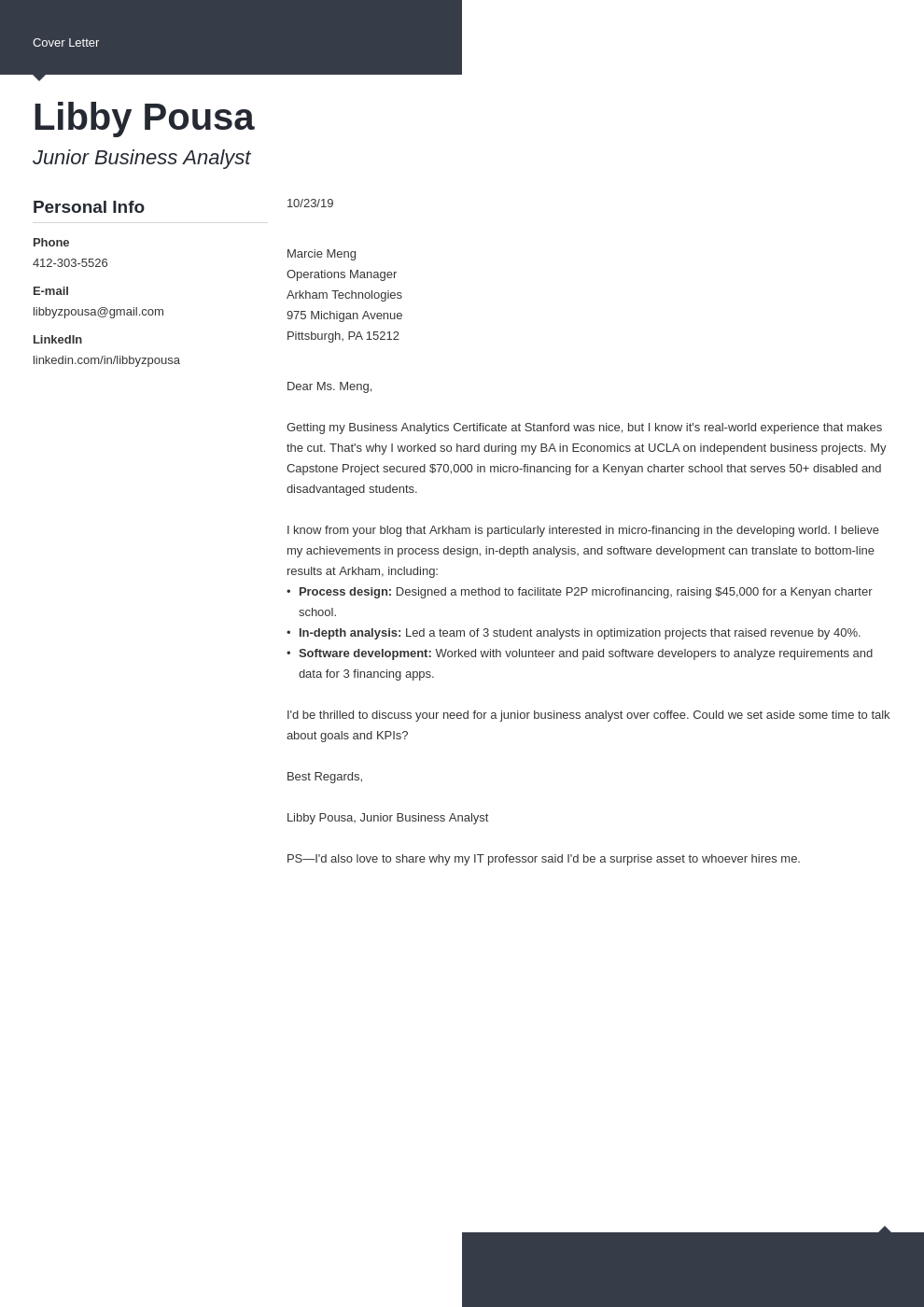 cover letter examples business analyst template modern