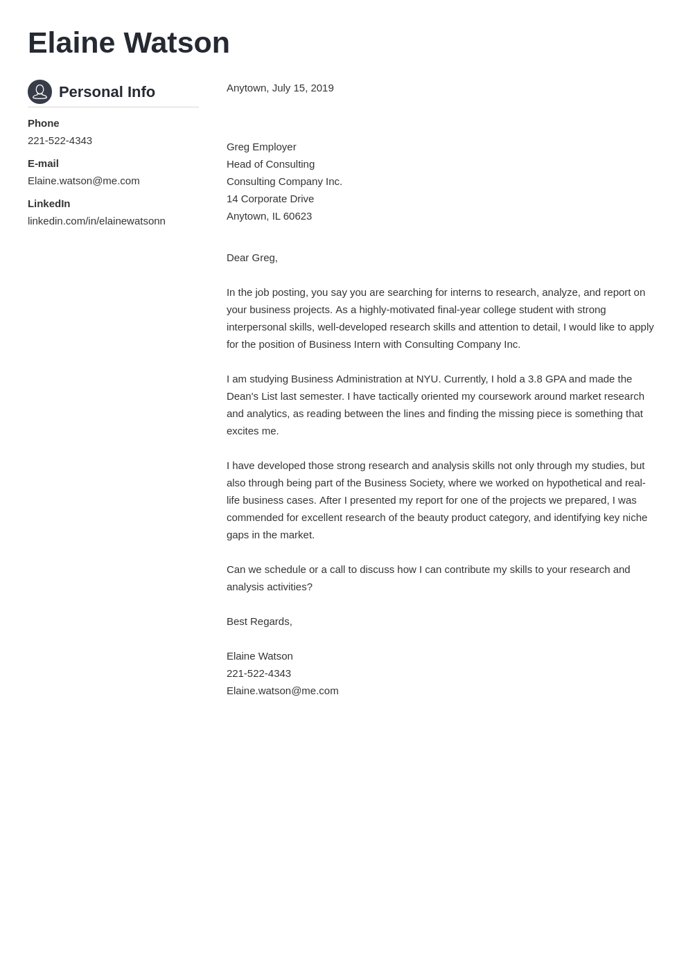 business cover letter template free