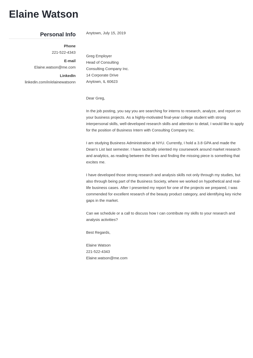 cover letter examples business template simple uk