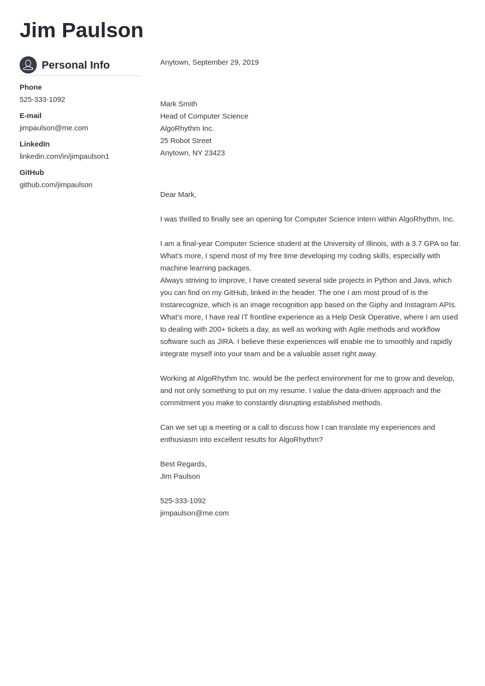 sample application letter for fresh graduate computer science